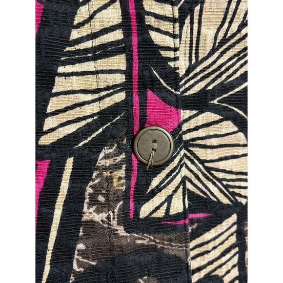 Chico's Textured Geometric Jacket Blazer Sz‎ Large Career Church Buttons - Picture 4 of 10